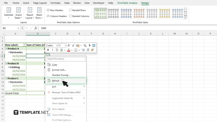 step 5 refresh your pivot table