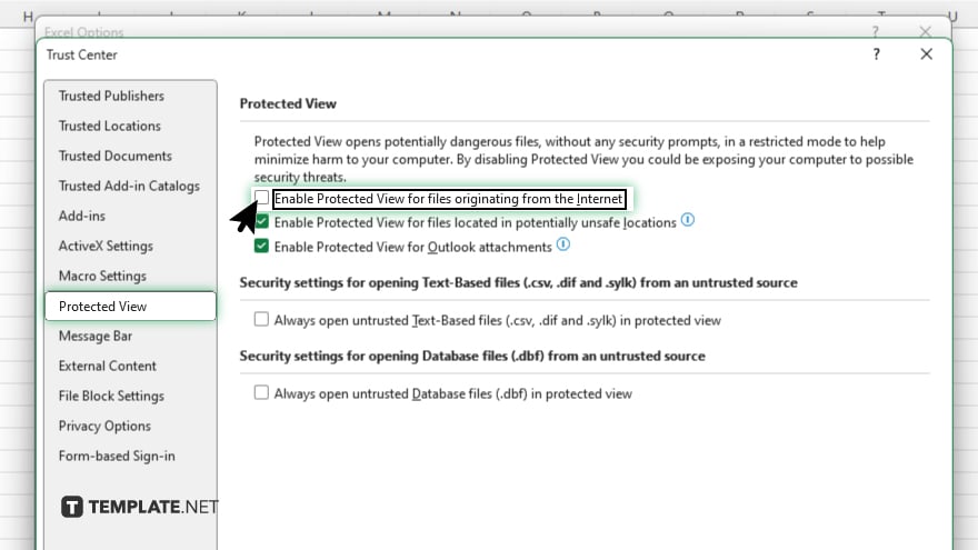 step 6 disable protected view for excel files