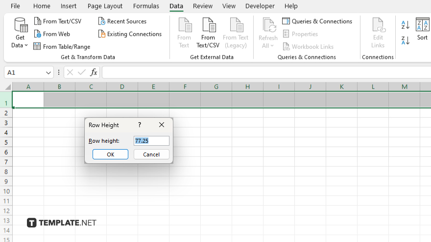 step 1 adjust row height