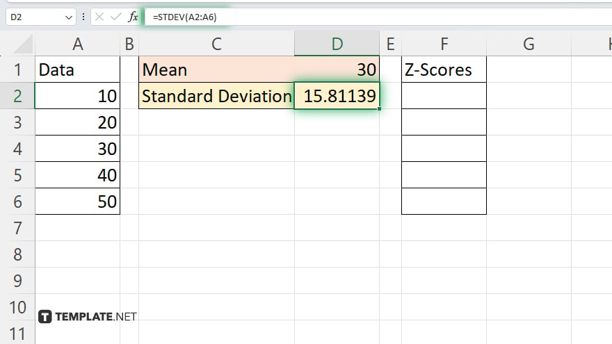 step 2 calculate the standard deviation