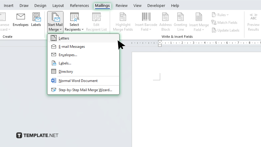step 2 open microsoft word and start mail merge in microsoft excel
