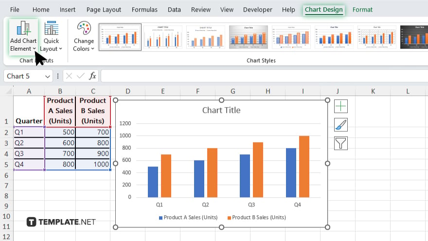 step 2 open the chart elements menu in microsoft excel