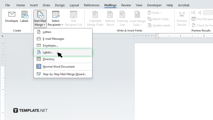 step 2 set up mail merge in word