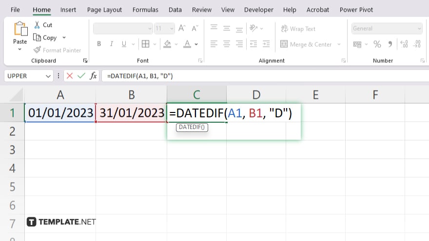 step 2 use the datedif function