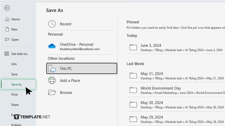 step 3 choose save as in microsoft excel