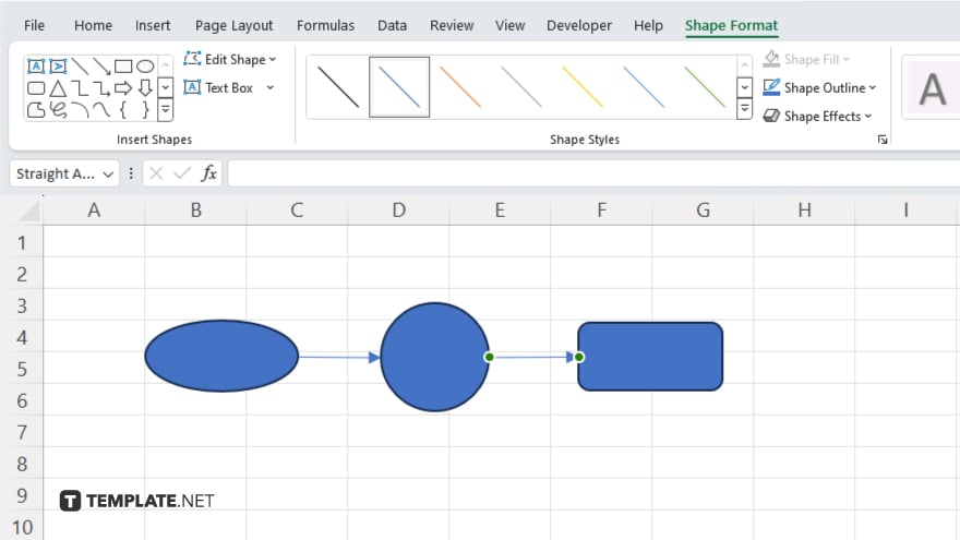 step 3 connect the shapes in excel