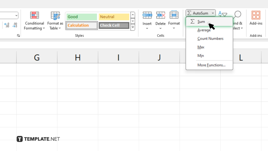 step 3 use autosum to calculate the total