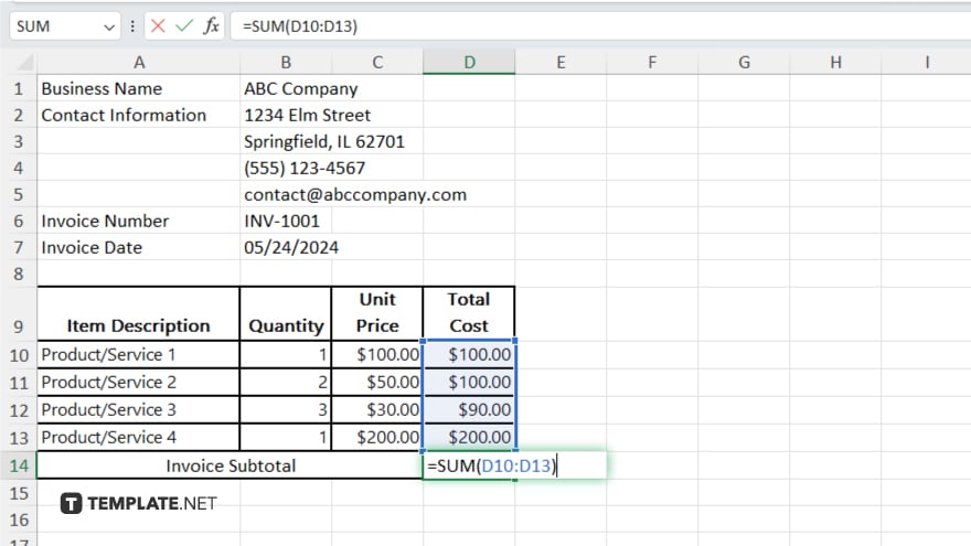step 4 calculate totals in microsoft excel
