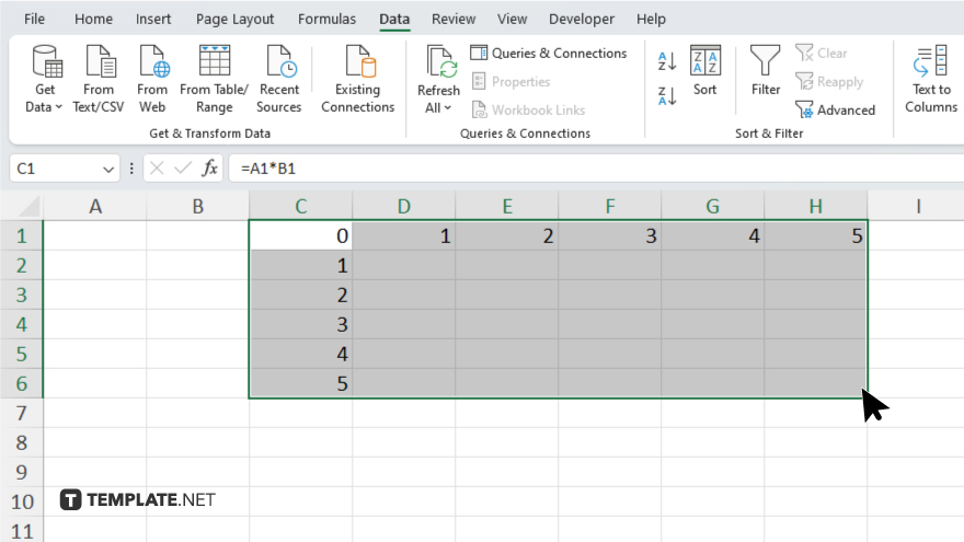 step 4 select the data table range