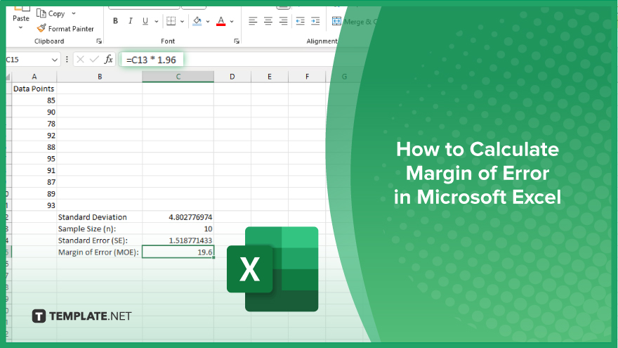 how to calculate margin of error in microsoft excel