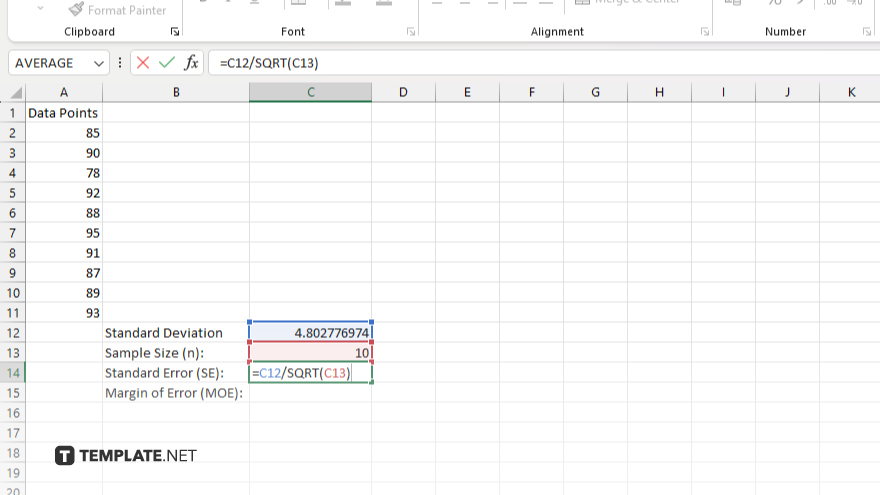 step 4 calculate the standard error