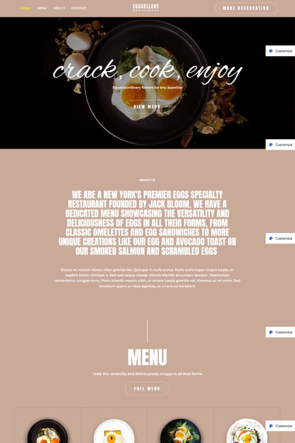 Eggcellent Restaurant Template