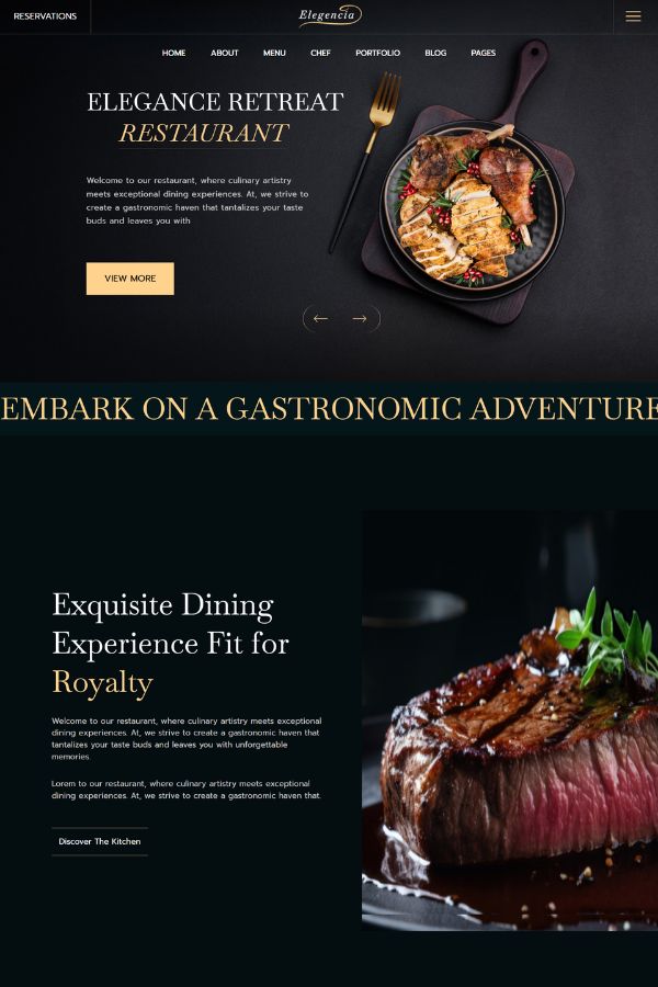 Elegencia – Royale Restaurant ReactJS Template