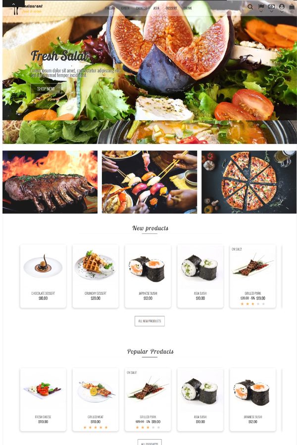 Restaurant Food responsive premium template