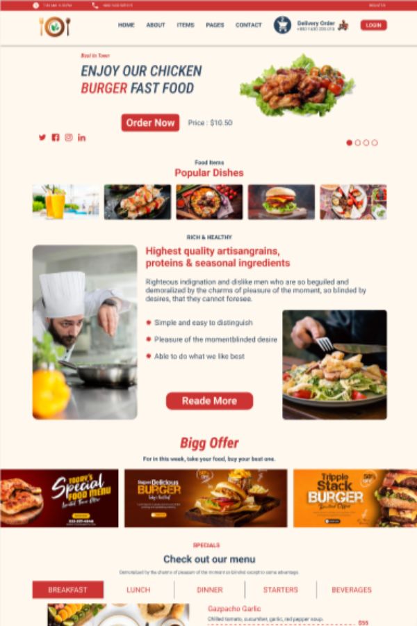 Figma Restaurant website template