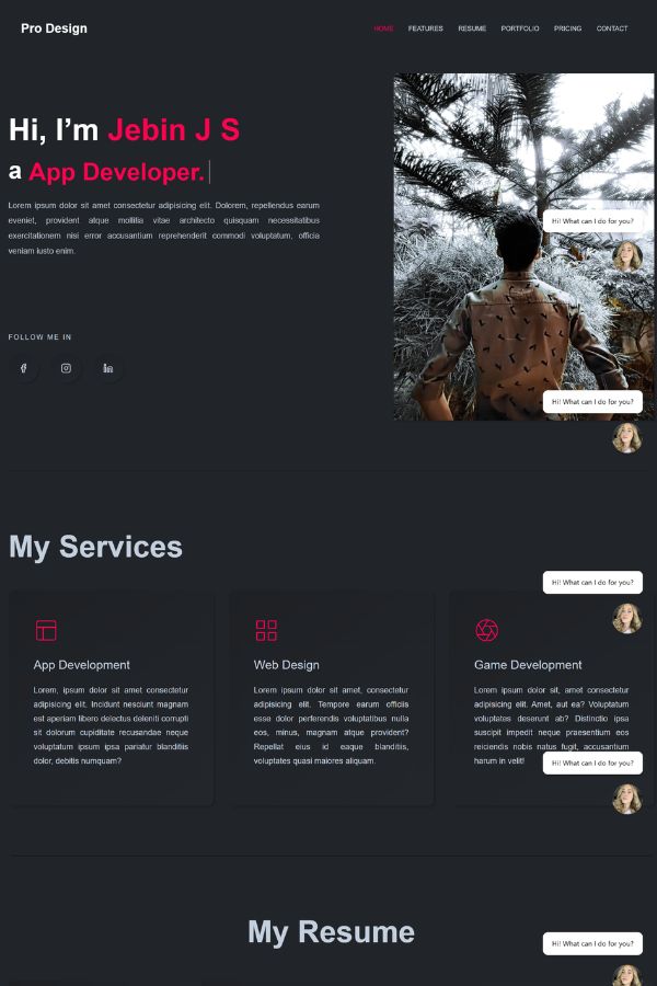 3D Portfolio Website Template