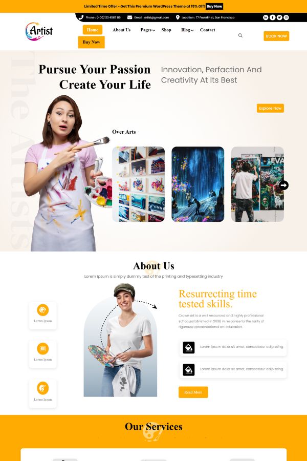 Artist Portfolio Website Template