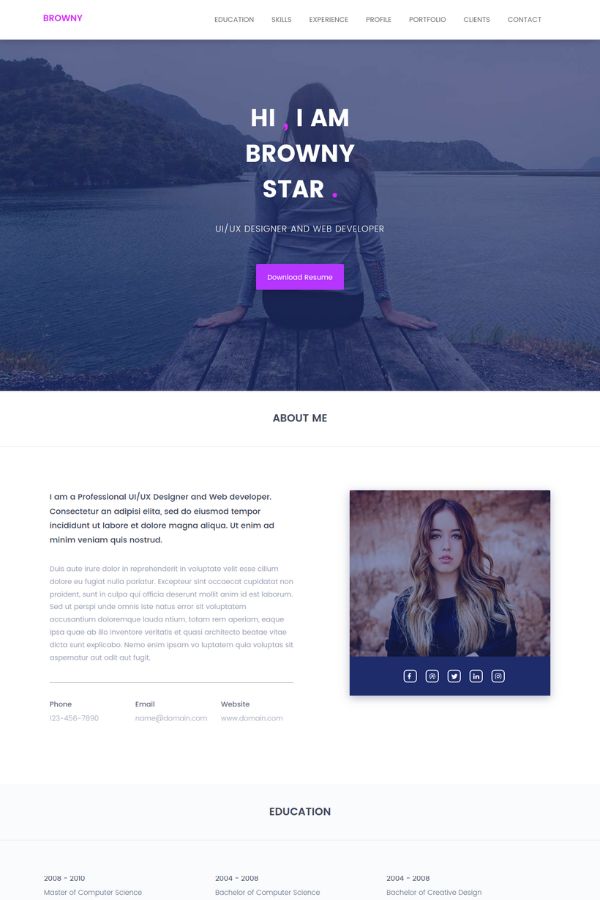 Browny Website Template