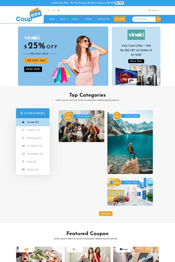 Coupons Deals Website Template