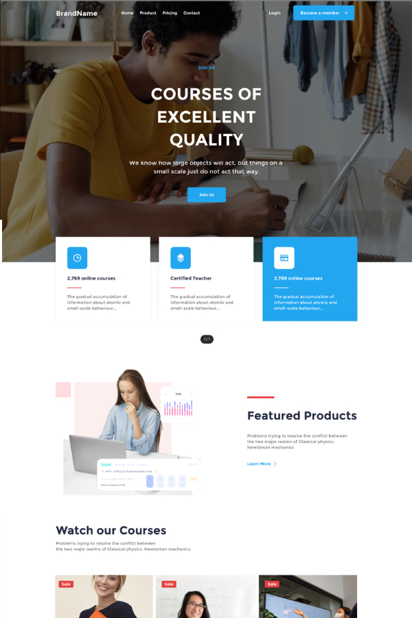 Course Home Website Template