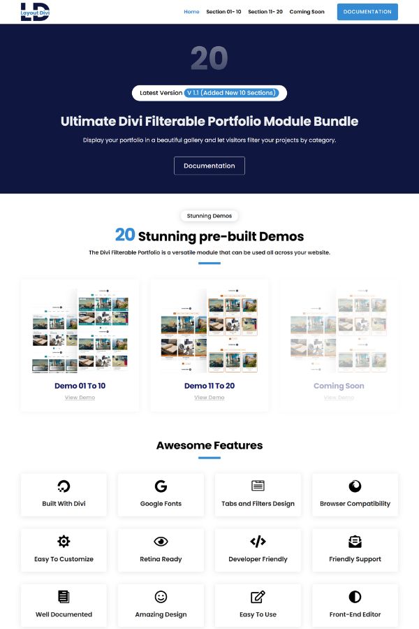 Divi Layout Portfolio Template