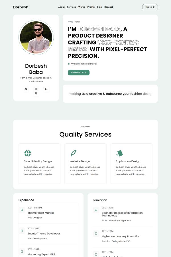 Dorbesh Personal Portfolio Template