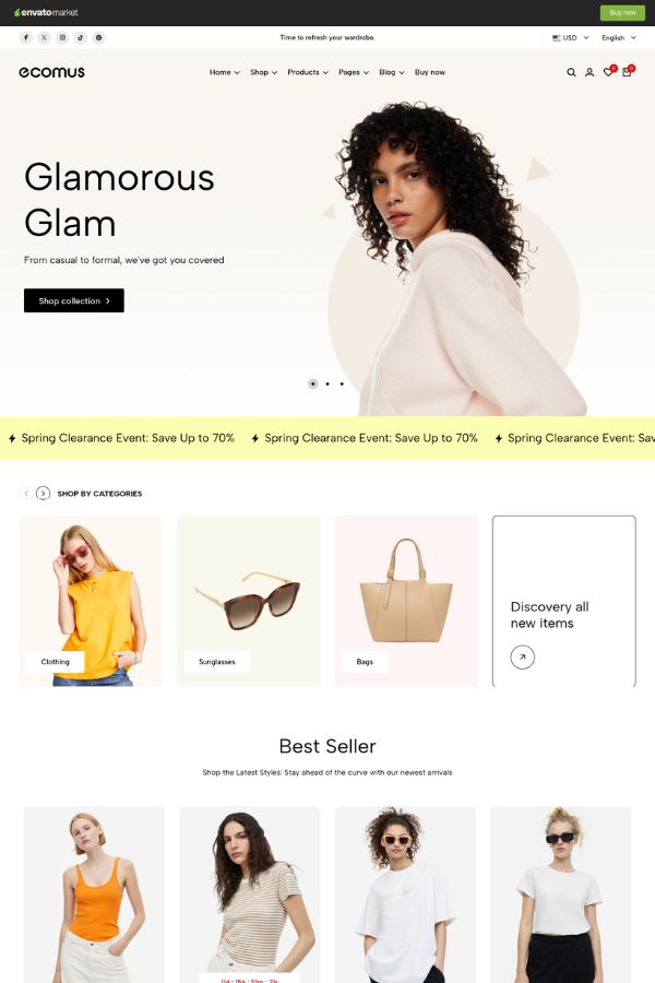 Ecomus Fashion Website Template