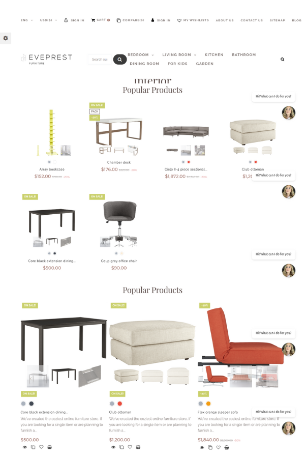 Eveprest Furniture Store Theme