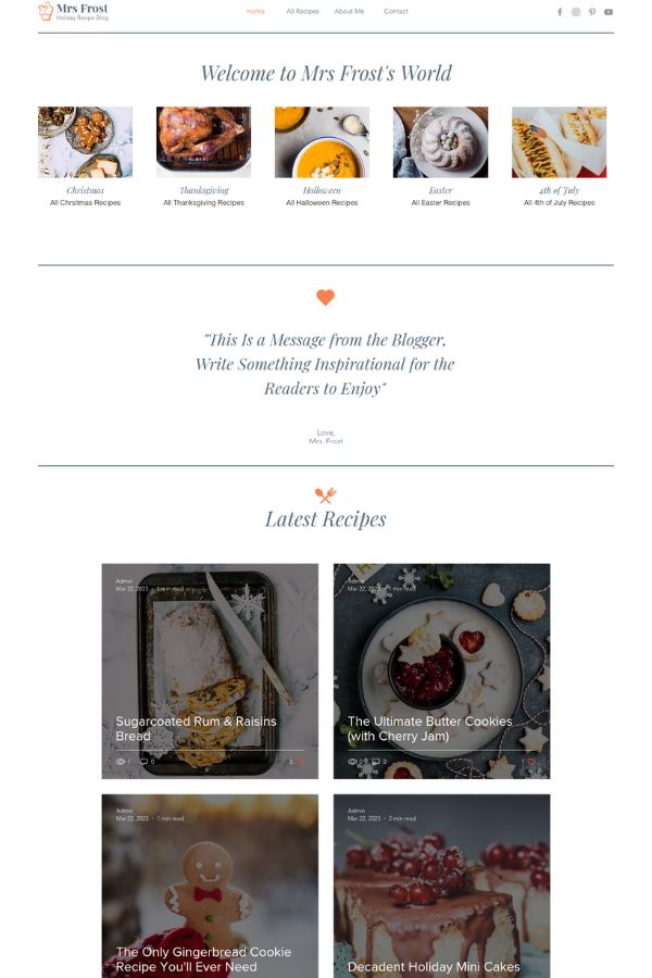 Food Blog Website Template