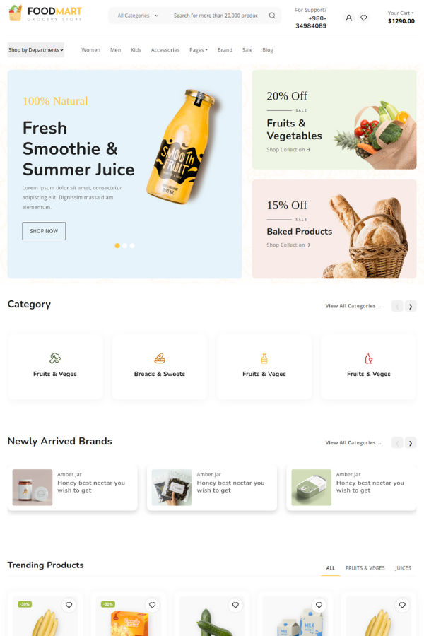 FoodMart eCommerce Website Template