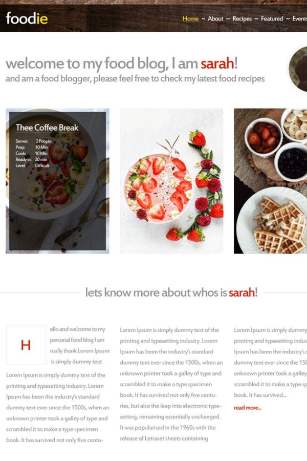 Foodie Website Template