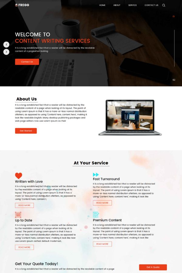 Fregg Blog Website Template