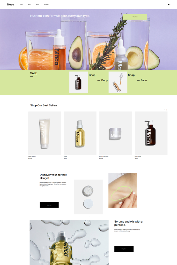 Maca eCommerce Website Template