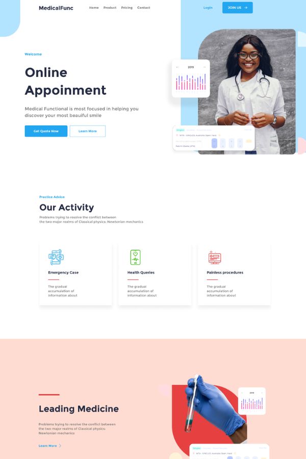 Medical Functional Website Templates