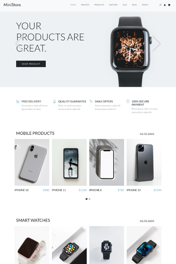 MiniStore E-Commerce Website Template