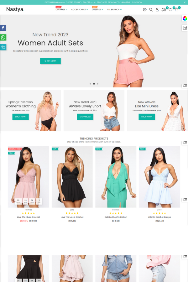 Nastya Fashion ecommerce Website Template