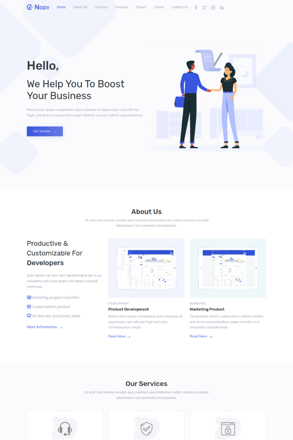 Nody Landing Page Template