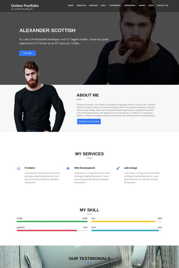 Online Portfolio Website Template