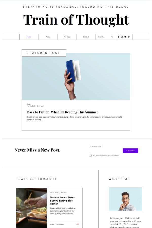 Personal Blog Portfolio Website Theme