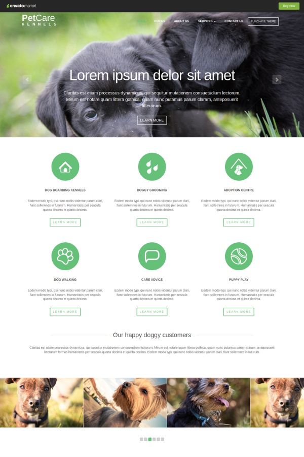 Pet Care Dog Kennels Website Template