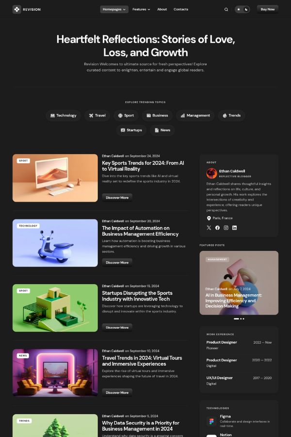 Revision - Optimized Personal Blog Theme