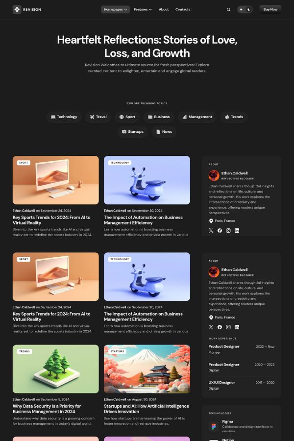 Revision - Optimized Personal Blog Theme