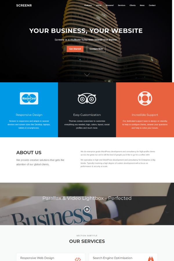 Screenr Website Template