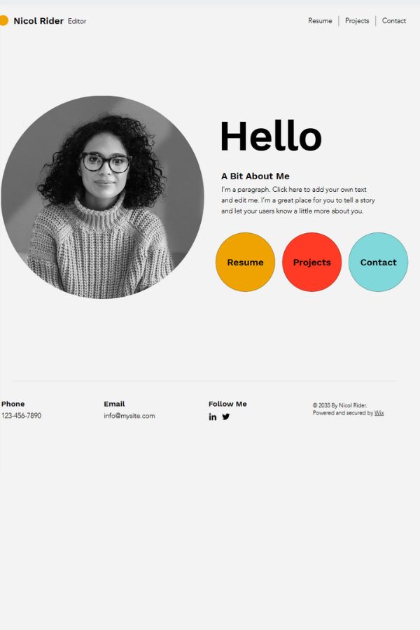 Self portfolio Website Template