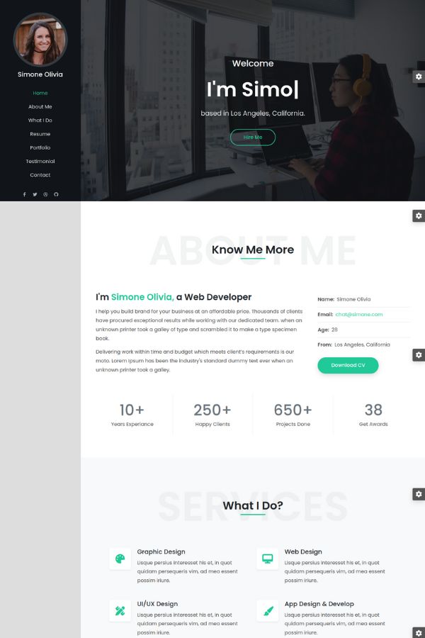 Simone - Personal Portfolio Template