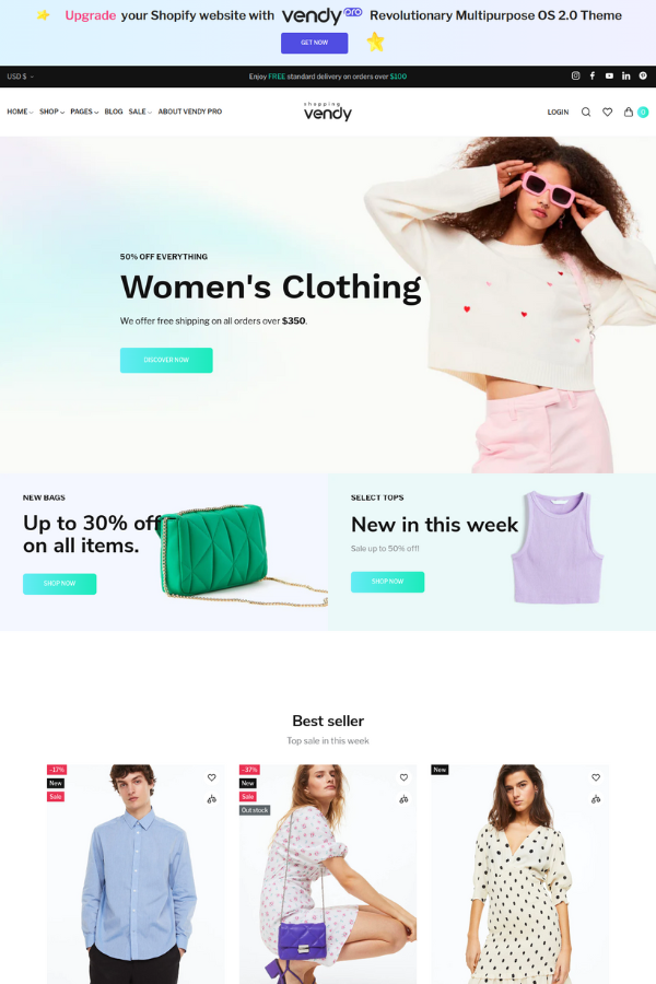 Vendy Shopping Store Free Theme