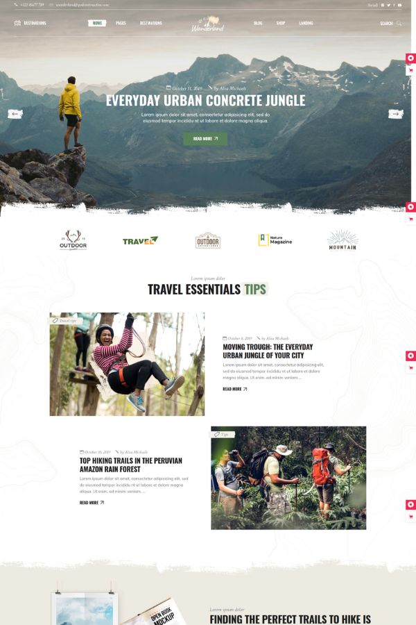 Wanderland - Travel Blog Template