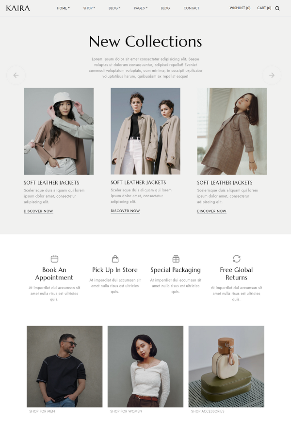 Kaira eCommerce Fashion Website Template