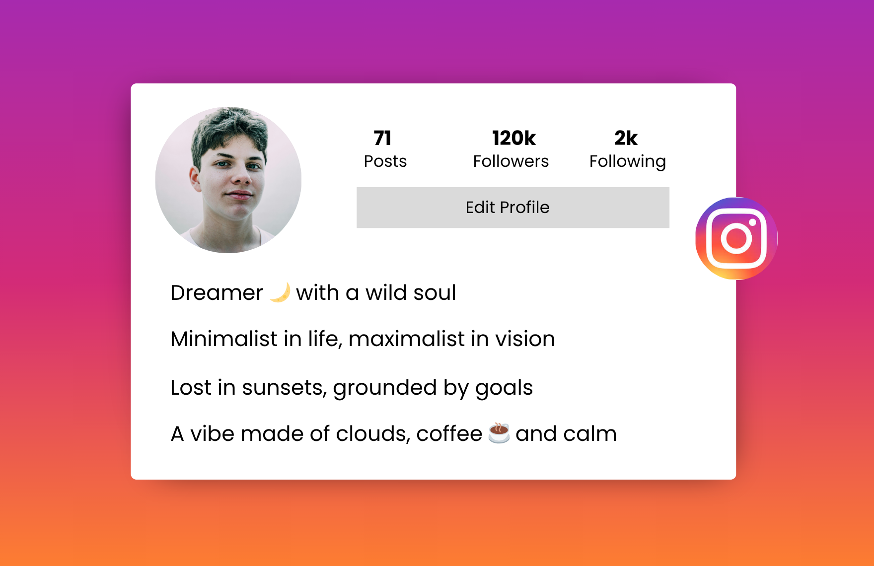 aesthetic instagram bio for boys