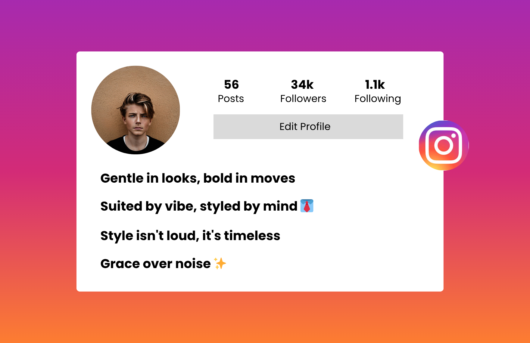 classy instagram bio for boys